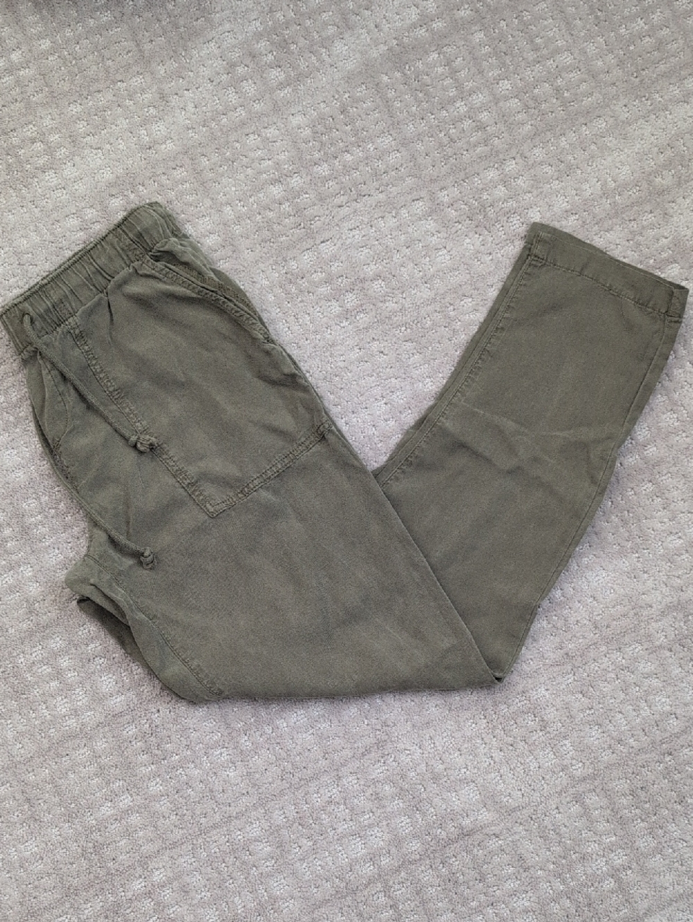 Women's Casual Drawstring Pants in Olive Green